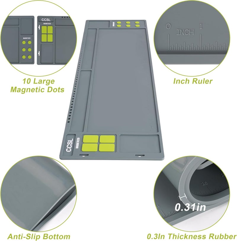 CCSL Rifle Shotgun Gun Cleaning Mat,36" x 12" Magnetic Gun Cleaning Mats for All Guns, Anti-Slip Rifle Repair Gun Mat with Organizer Parts Tray, Gun Cleaning Mat Large - Image 4